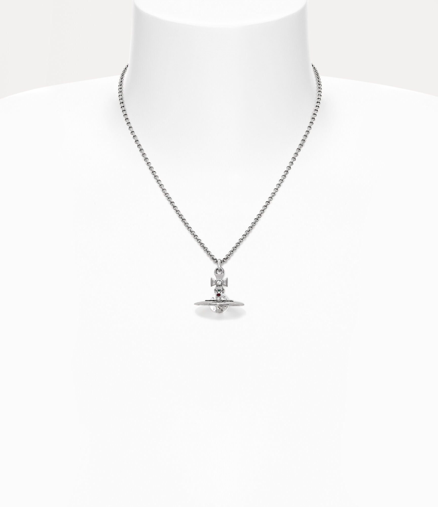 Man. Mini Bas Relief Orb Pendant Necklace in PLATINUM-CRYSTAL-Crystal | Vivienne  Westwood®